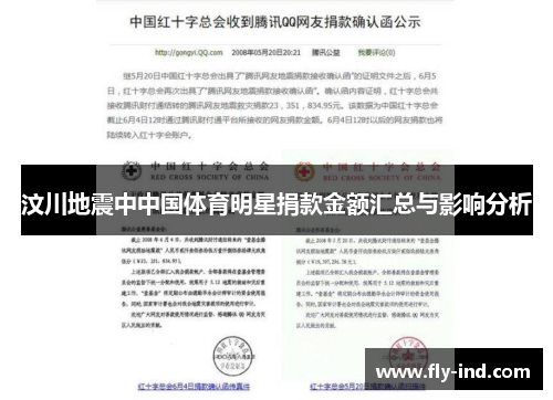 汶川地震中中国体育明星捐款金额汇总与影响分析