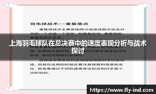 上海羽毛球队在总决赛中的速度表现分析与战术探讨
